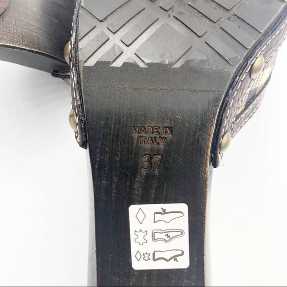 Burberry Nova Check Heels Sandal 37 Wood Open Bow - Picture 5 of 7